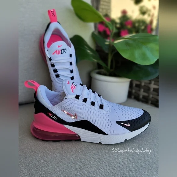 Bling Nike Air Max 270 Sneakers Shoes Customized With Crystals Women's New - Picture 4 of 8